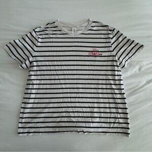 H&M Striped T-Shirt - Black and White